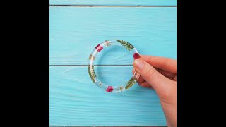 DIY Epoxy Resin Bracelet amp Earring With Dried Flowers [upl. by Nothgierc]