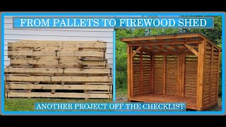 Wood shed built using pallet wood [upl. by Adey]