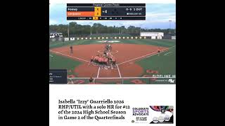 Isabella quotIzzyquot Guarriello 2026 RHPUTIL with a solo HR for 12 of the 2024 High School Season in G… [upl. by Eiralam]