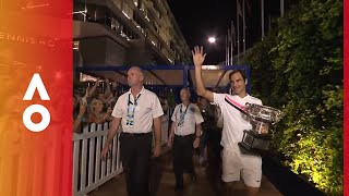 Roger Federer Melbourne Park lap of honour  Australian Open 2018 [upl. by Suiravad]