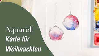 Aquarell Weihnachtskarte malen  DIY Echtzeit Tutorial für Anfänger [upl. by Deden]