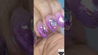 Fresh Gel Overlay Purple Ombre Cateye Crystal Fall Nails nails satisfying [upl. by Caitrin357]