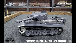 RC Panzer Tiger 1 Dunkelgrau 6mm Schussfunktion mit Rohrrückzug Maßstab 116 Taigen 24 GHz V3 [upl. by Lavud]