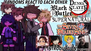 demon related characters react  06  INTRODUCTION  demon slayer black butler SDS SPNl  x2 [upl. by Aciret]