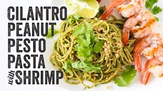 Cilantro Peanut Pesto Pasta with Shrimp Recipe  Season 3 Ep 11  Chef Julie Yoon [upl. by Anaehr422]