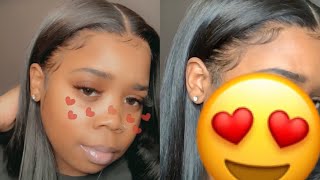 HOW I INSTALLED MY LACE FRONTAL WIG 💕‼️  AliExpress Hair [upl. by Amahcen]