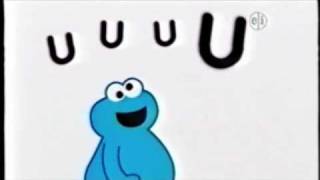 Sesame Street  Cartoon Cookie Monster sings quotUquot [upl. by Haskel]