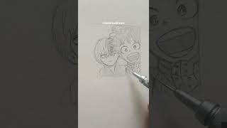 Drawing shoto todoroki amp Bakugo bakugo myheroacademia shorts [upl. by Aketahs]