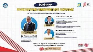 LIVE Webinar Percepatan Sinkronisasi Dapodik untuk Cut Off BOSP TA 2024 [upl. by Evers704]