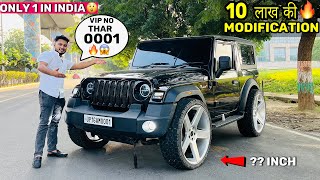 😱🔥Thar With Vip No 0001 Alloy wheels 22inch Z Black Thar Modified 10 Lakh कि Modification [upl. by Aruasi854]