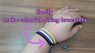 How to make a bracelet with yarn 🌹tutorials bracelet [upl. by Alamaj257]