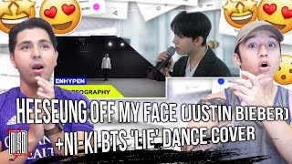 ENHYPEN HEESEUNG amp NIKI  Cover Off My Face Justin Bieber  BTS Lie DANCE COVER  REACTION [upl. by Rubinstein]