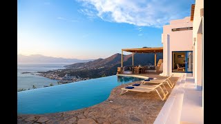 Luxury Villa overlooking Elounda Bay Crete Greece [upl. by Saval]