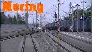 Führerstandsansicht Einfahrt in den Bahnhof Mering aus Richtung Geltendorf HD [upl. by Diane]