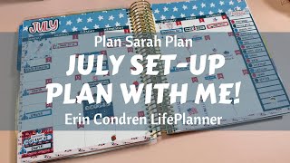 JULY SetUp Plan With Me  NEW PLANNER DAY  Freedom 2024 Theme  Erin Condren LifePlanner [upl. by Brott]