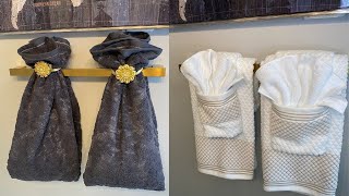 BATHROOM DECORATING IDEAS  Towel Folding Ideas for Bathroom  How to Fold Decorative Towels [upl. by Sudbury]