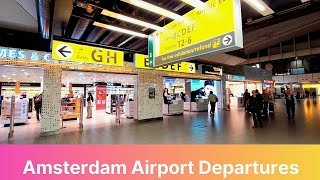 Amterdam Schiphol Airport Departures Landside amp Airside  March 2024 [upl. by Roxie]