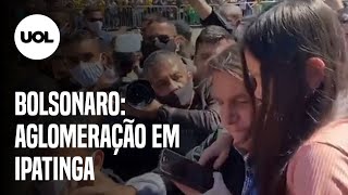 Sem máscara Bolsonaro cumprimenta apoiadores em aglomeração em Minas Gerais [upl. by Henrieta]