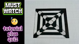 How To Draw Geometric Square  3d Drawing Art  Optical illusion  Very Easy Drawing  Step By Step [upl. by Barnabas542]