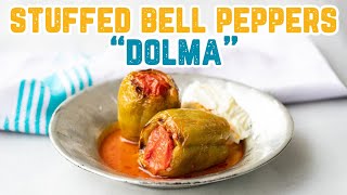 AUTHENTIC TURKISH COOKING TECHNIQUE “DOLMA” 🤩  Stuffed Bell Peppers Recipe 🫑🍽 [upl. by Pfister]