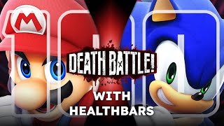 Mario Vs Sonic DEATH BATTLE Cinematic Version  With Healthbars [upl. by Arim]