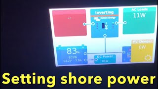 How to set input current limit shore power limit on Victron multiplus inverter with Cerbo gx [upl. by Ysor]