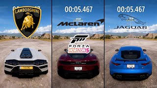 Lamborghini Countach LPI 8004 vs McLaren GT vs Jaguar FType SVR – Forza Horizon 5 Epic Car Battle [upl. by Courtland]