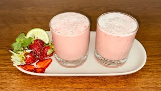 Yummy Strawberry Yoghourt Drink  Ramadan Drinks Recipe  ইফতার এ জুস এর রেসিপি [upl. by Oicapot]