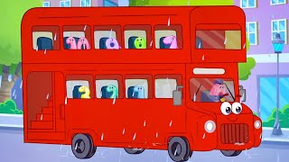 Wheels On The Double Decker Bus Vehicle Song and Rhymes for Kids [upl. by Robillard]