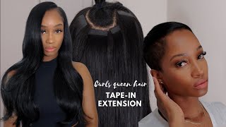 How To TapeIn Extensions Install On Pixie Haircut  Removal amp Reinstall  Curls Queen Hair [upl. by Hunfredo]