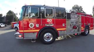 Rare Black and Red Fire Engine of LA County Station 30 [upl. by Mclyman]