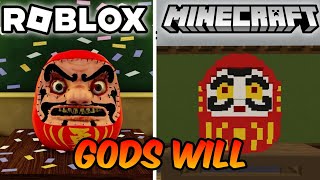 ROBLOX GODS WILL VS MINECRAFT GODS WILL [upl. by Adalbert]