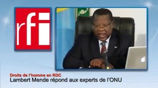 Droits de l’homme en RDC  Lambert Mende répond aux experts de l’ONU [upl. by Costello]