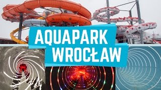 All Water Slides  Zjeżdżalnie Aquapark Wrocław Poland GoPro [upl. by Solracesoj]