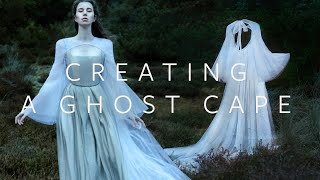 Creating a Ghost Cape  Cozy Sewing of a white Tulle Cape [upl. by Bernita]