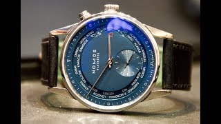 AFFORDABLE WORLD TIME Nomos Zürich Weltzeit nachtblau Reference 807 [upl. by Lammond]