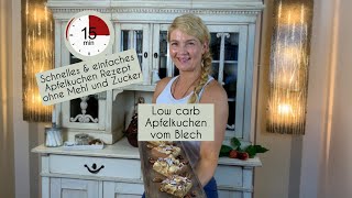 🍎 Schnelles einfaches low carb Apfelkuchen Rezept ohne Mehl und ohne Zucker 😍 Sooo lecker saftig [upl. by Nyrehtak]