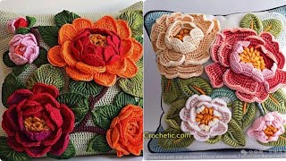 Crochet cushion covers most luxury most gorgeous most impressive most beautiful colours full ideas [upl. by Ahseikram]