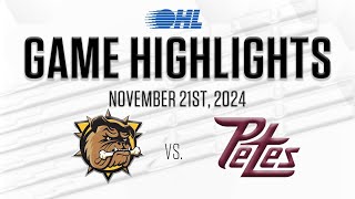 OHL Highlights Brantford Bulldogs  Peterborough Petes Nov 21 2024 [upl. by Trinidad]