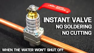 SHUTOFF valve installs on a LIVE WATER PIPE  Aladdin EasyFit Isolator [upl. by Phares640]