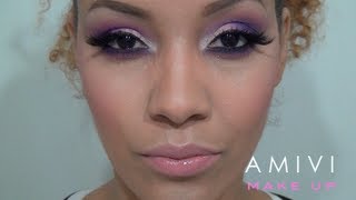 ♡TUTORIAL Maquillage soirée VIOLET amp ROSE [upl. by Esdnyl725]