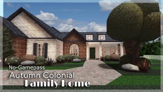 BLOXBURG  Autumn Colonial Family Home  NoGamepass  House Speedbuild [upl. by Landmeier]