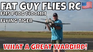 FMS P40B 1400MM FLYING TIGER REVIEW AND SPEED RUN BY Fat Guy Flies RC [upl. by Leonsis]