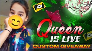 FREE FIRE LIVE STREAM GIRL 1 VS 2 GUILD TEST  CUSTOM GIVEAWAY  ❤️girllive freefire [upl. by Lytton]