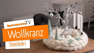 Adventskranz aus Wolle gestalten  buttinette TV DIY [upl. by Campy]