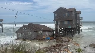 Outer Banks house in Rodanthe marks the 9th to collapse into the ocean [upl. by Atteval979]