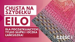 Chusta Eilo dla początkujących prosta tylko słupki i oczka łańcuszka cz 1 [upl. by Ojok]