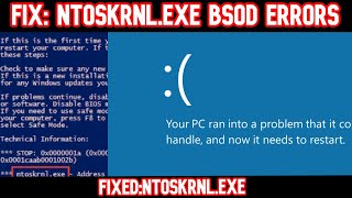 HOW TO FIXED ntoskrnlexe BSOD errors Windows 10 2021 [upl. by Ylra]