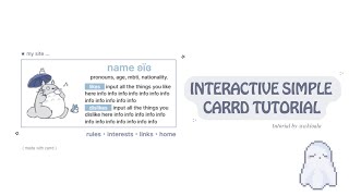 interactive simple carrd tutorial ⁺ © wonyologist [upl. by Pliske582]