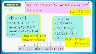 HKDSE 2015 Maths M1 Q01 Probability Distribution 概率分布 Expected Value 期望值 Variation [upl. by Calysta]